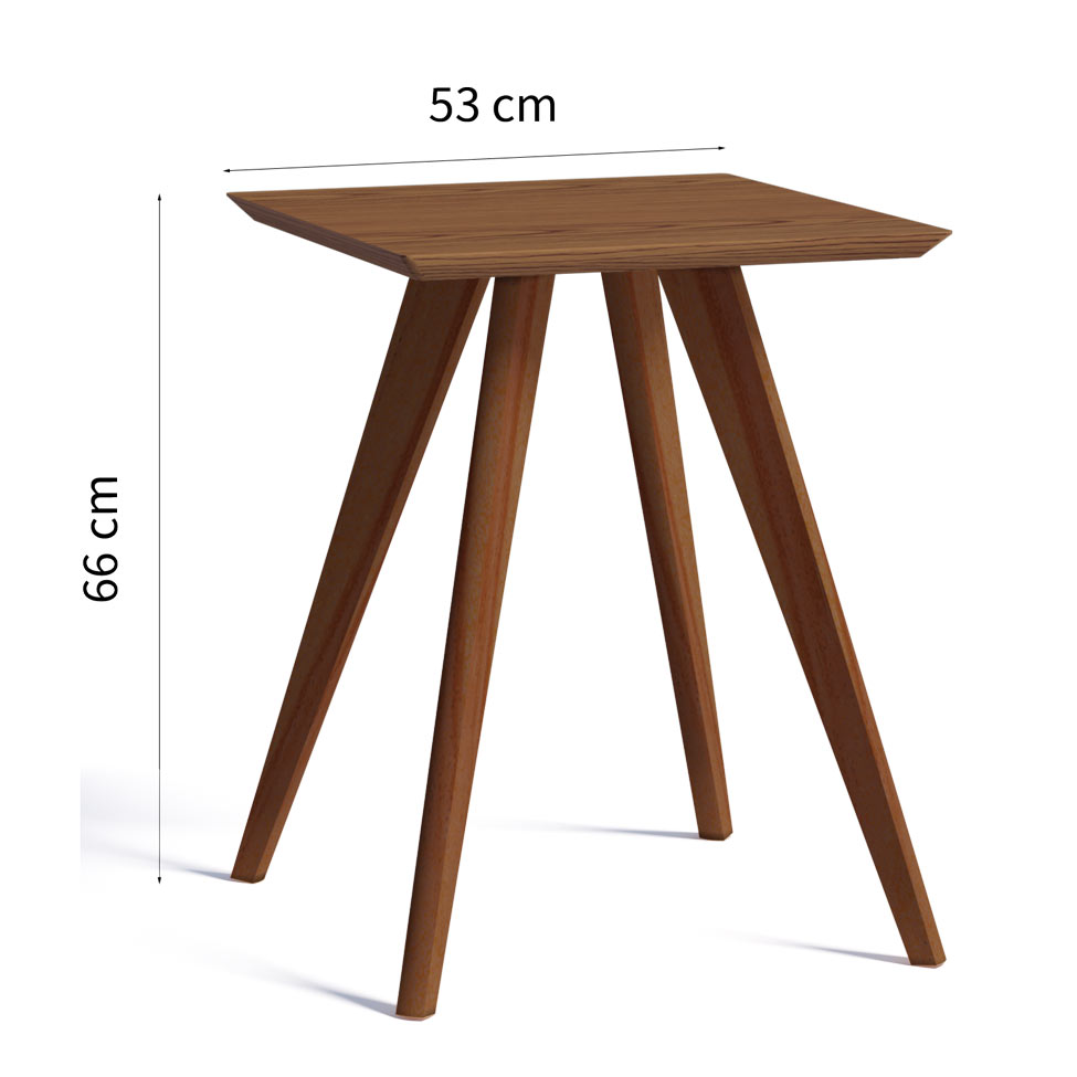 Conjunto com 2 Mesas Laterais Quadradas Classic Freijó