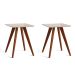Conjunto com 2 Mesas Laterais Quadradas Classic Off White