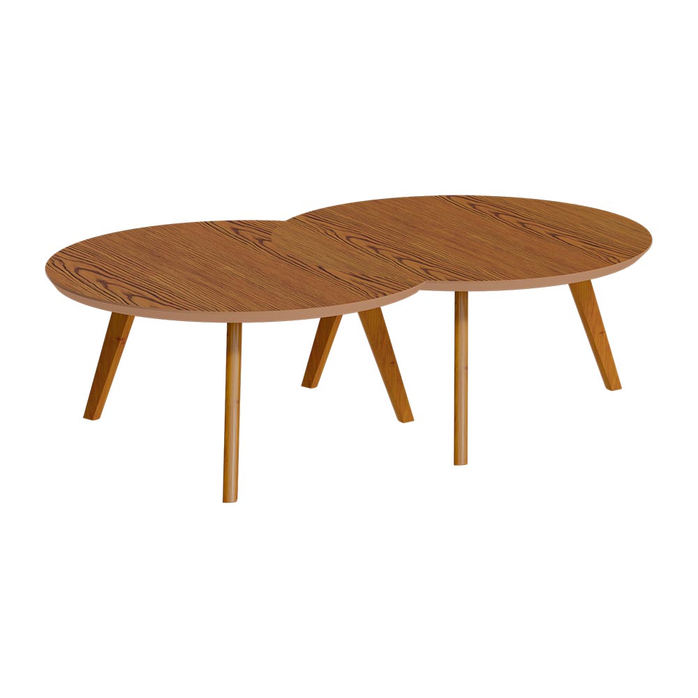 Conjunto de Mesa Centro Classic Luna - Freijó