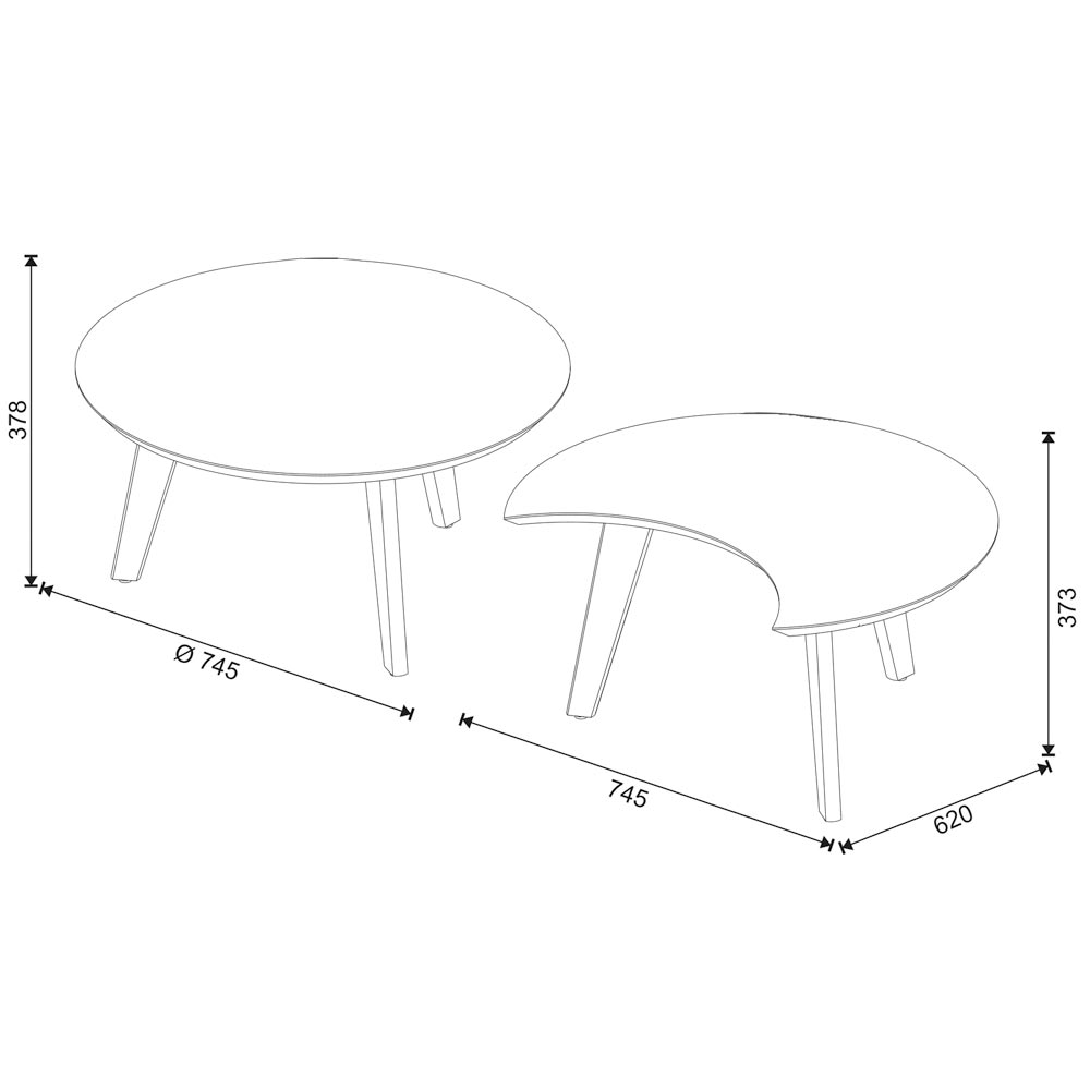 Conjunto de Mesa Centro Classic Luna - Off White Freijó