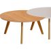 Conjunto de Mesas de Centro Redonda Classic II Off White e Nature