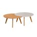 Conjunto de Mesas de Centro Redonda Classic II Off White e Nature