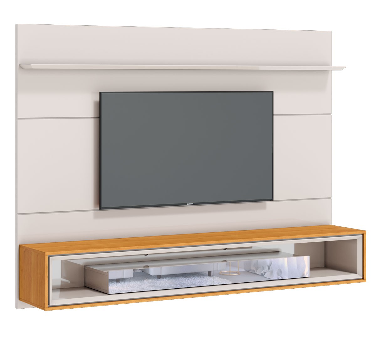 Home Suspenso Ópera 1.8 Off White com Nature e Espelho - Imcal Móveis