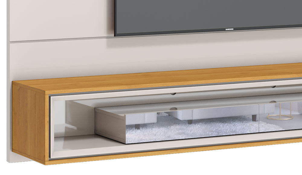 Home Suspenso Ópera 1.8 Off White com Nature e Espelho - Imcal Móveis