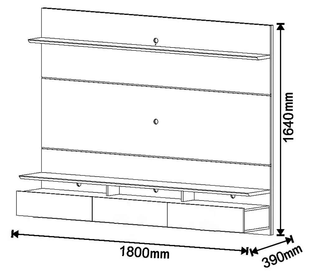 Home Suspenso Decore Led 1.8 Branco Acetinado - Imcal Móveis