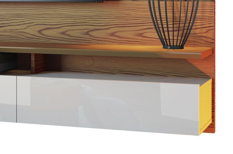Home Suspenso Decore Led 1.8 Freijó com Off White - Imcal Móveis