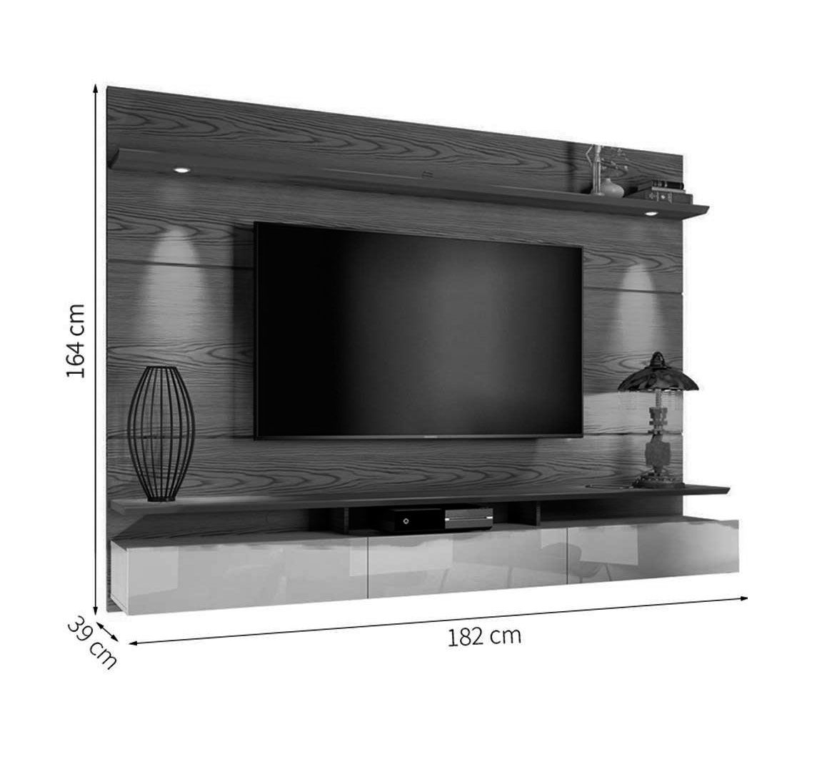 Home Suspenso Decore Led 1.8 Freijó com Off White - Imcal Móveis
