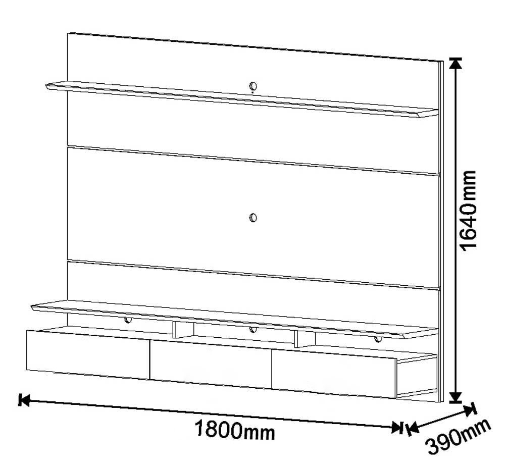 Home Suspenso Decore Led 1.8 Freijó com Off White - Imcal Móveis