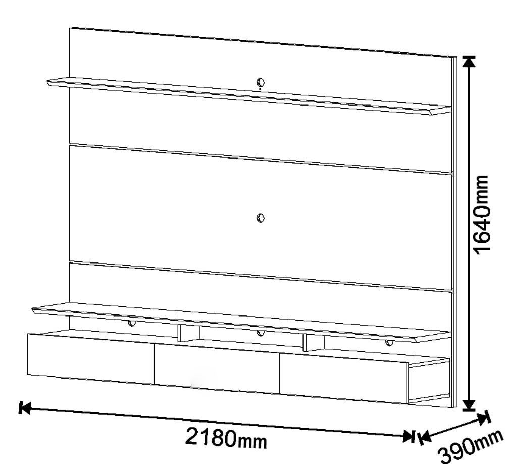 Home Suspenso Decore Led 2.2 Branco Acetinado - Imcal Móveis
