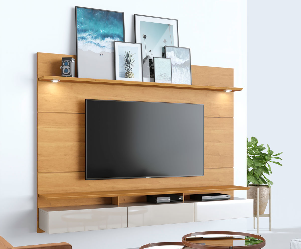 Home Suspenso Decore Led 2.2 Nature com Off White - Imcal Móveis