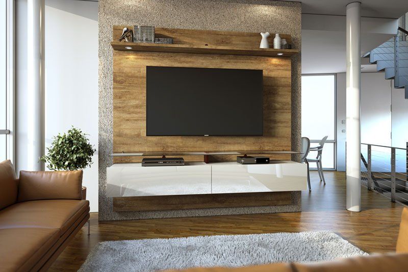 Home Suspenso Vidratto 1.8 Freijó com Off White - Imcal Móveis