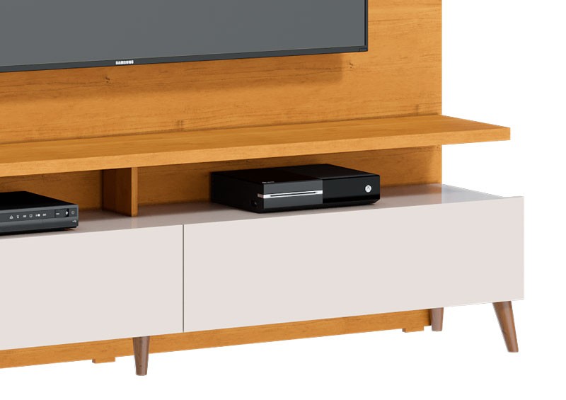 Home Theater Boss 1.8 Nature com Off White - Imcal Móveis
