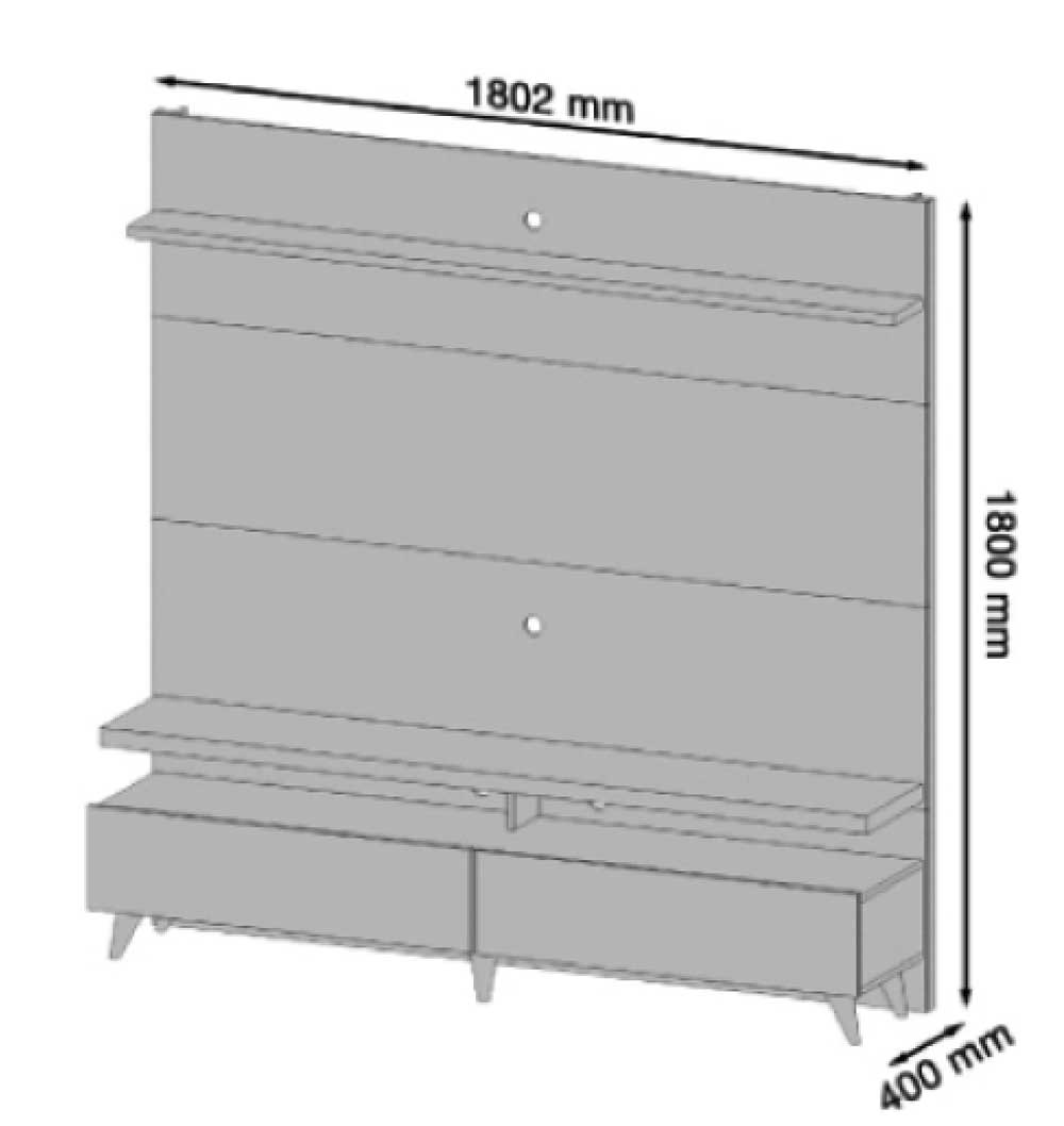 Home Theater Boss 1.8 Nature com Off White - Imcal Móveis