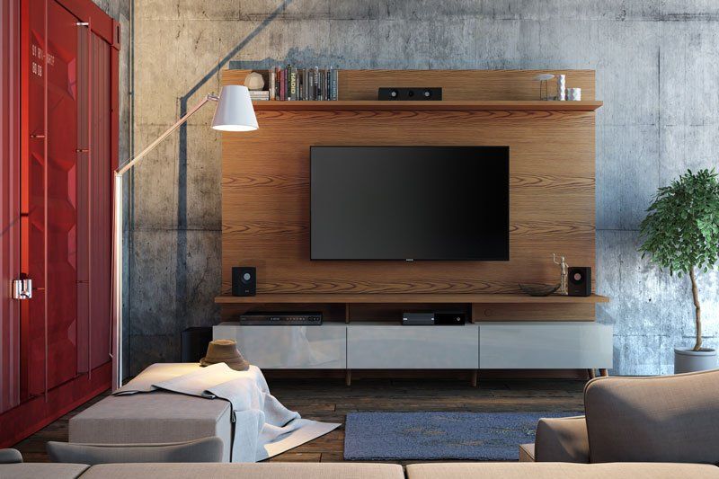 Home Theater Boss 2.2 Freijó com Off White - Imcal Móveis
