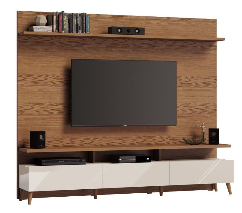 Home Theater Boss 2.2 Freijó com Off White - Imcal Móveis