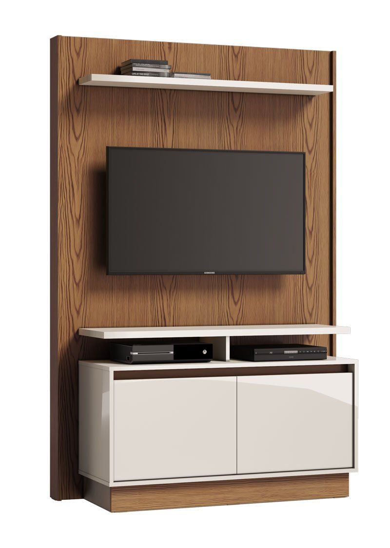 Home Theater Fit Freijó com Off White - Imcal Móveis