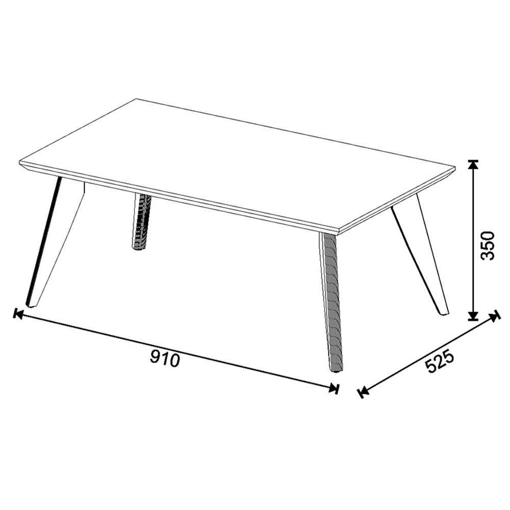 Mesa Classic Centro Retangular - Branco Acetinado