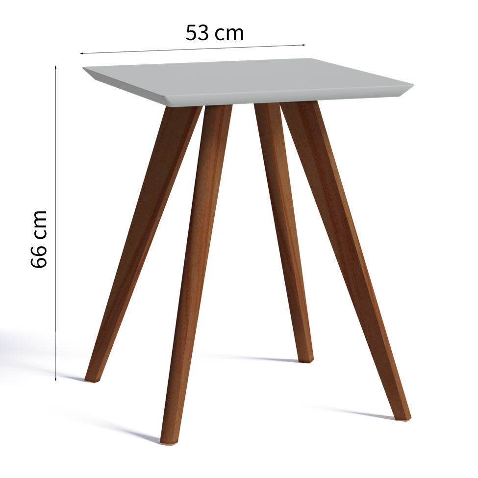Mesa Lateral Classic Quadrada Branca Acetinado