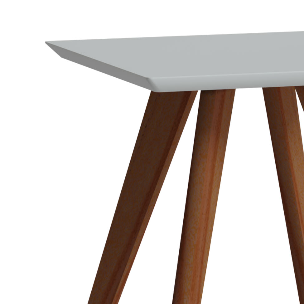 Mesa Lateral Classic Quadrada Branca Acetinado