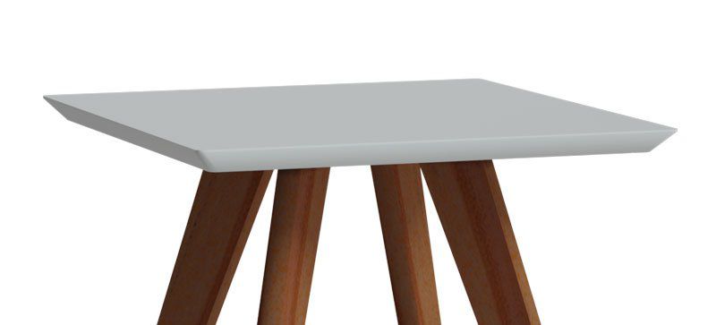 Mesa Lateral Classic Quadrada Branco Acetinado - Imcal Móveis