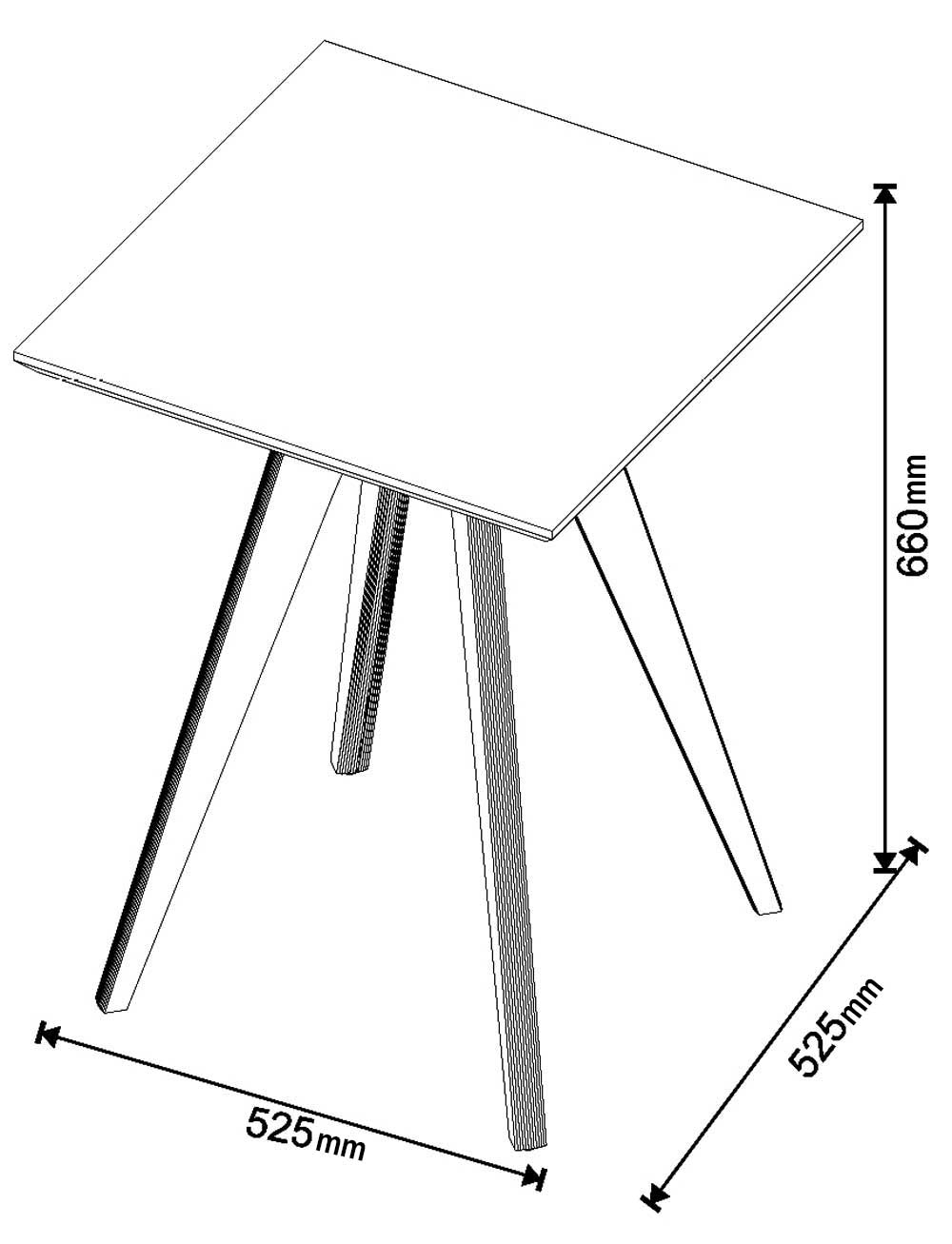 Mesa Lateral Classic Quadrada Branco Acetinado - Imcal Móveis