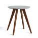 Mesa Lateral Classic Redonda Branca Acetinado