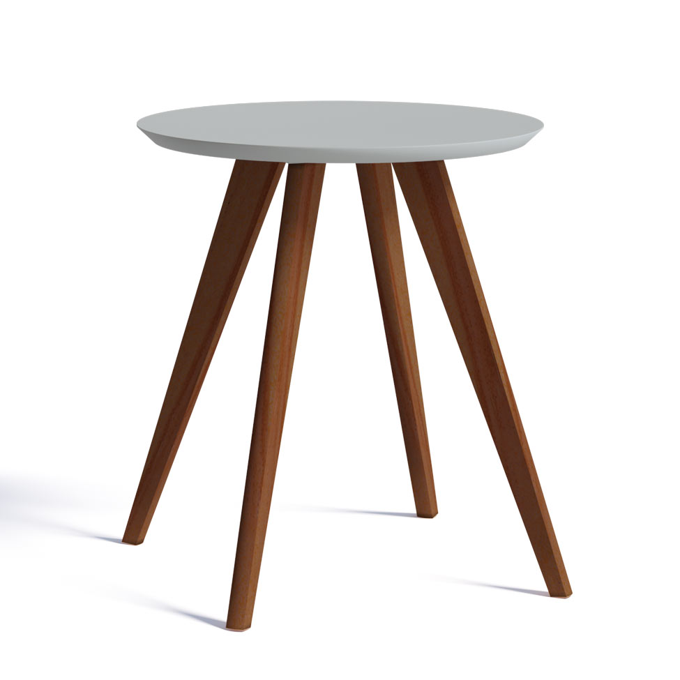 Mesa Lateral Classic Redonda Branca Acetinado