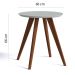 Mesa Lateral Classic Redonda Branca Acetinado