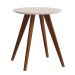 Mesa Lateral Classic Redonda Off White - Imcal Móveis