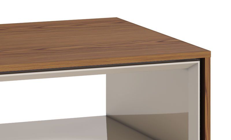 Mesa de Centro Ópera Off White com Freijó - Imcal Móveis