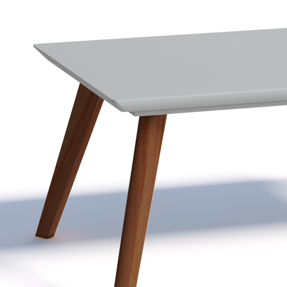 Mesa de Centro Classic Retangular Branca Acetinado