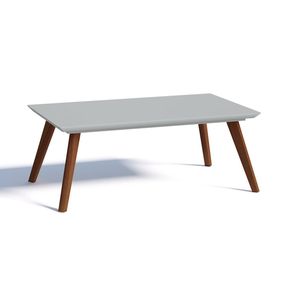 Mesa de Centro Classic Retangular Branca Acetinado