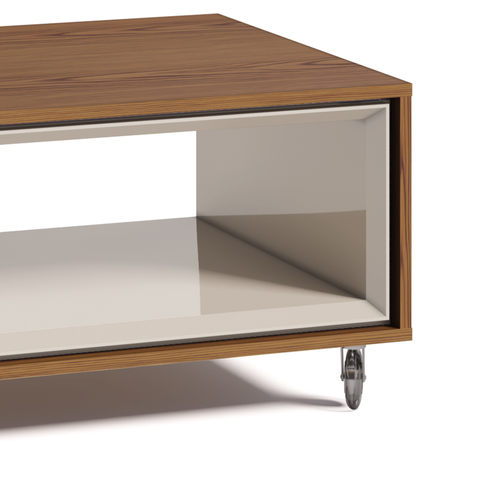 Mesa de Centro Opera Retangular Off White e Freijo Touch