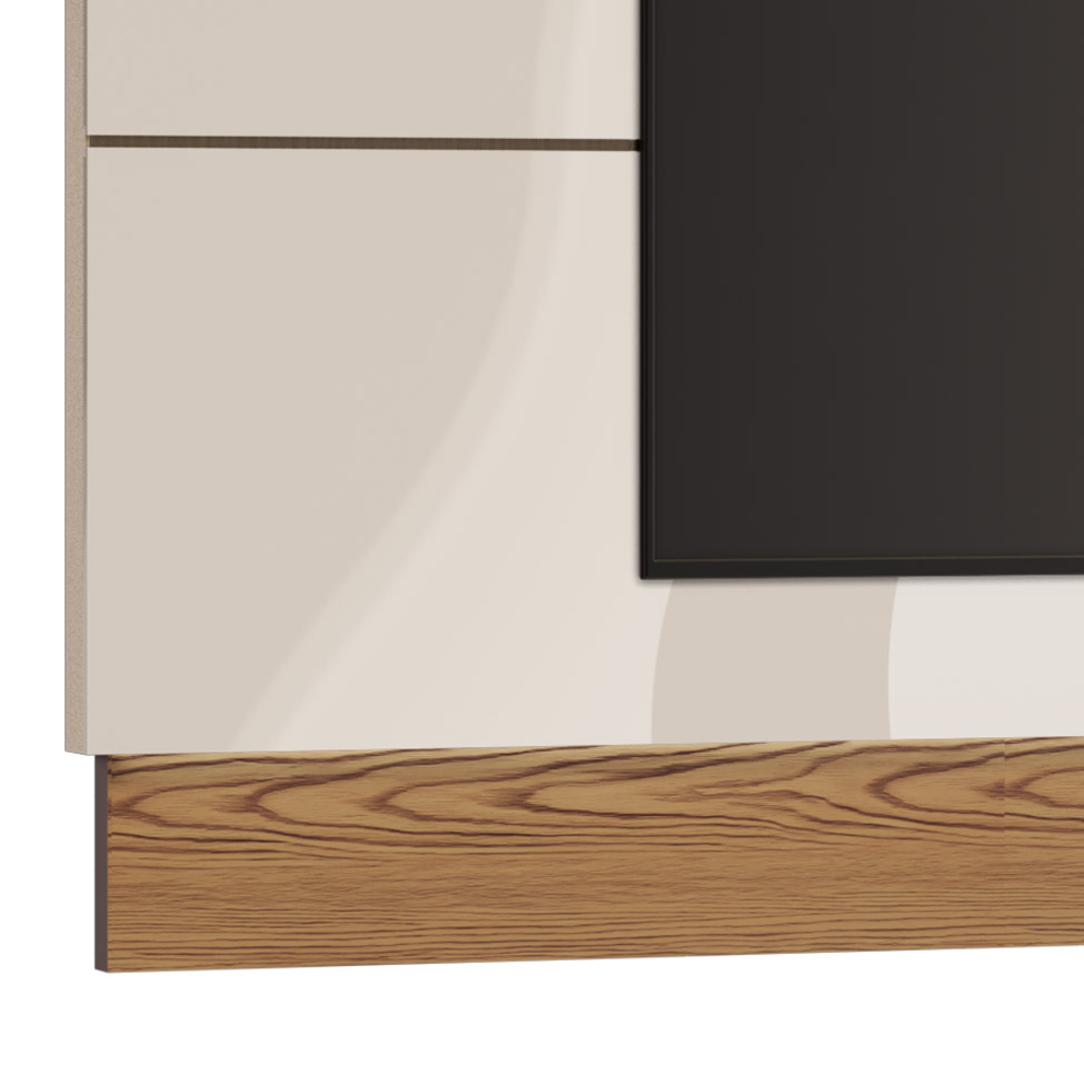 Painel Para TV 60 Polegadas Classic I Off White com Freijó Touch