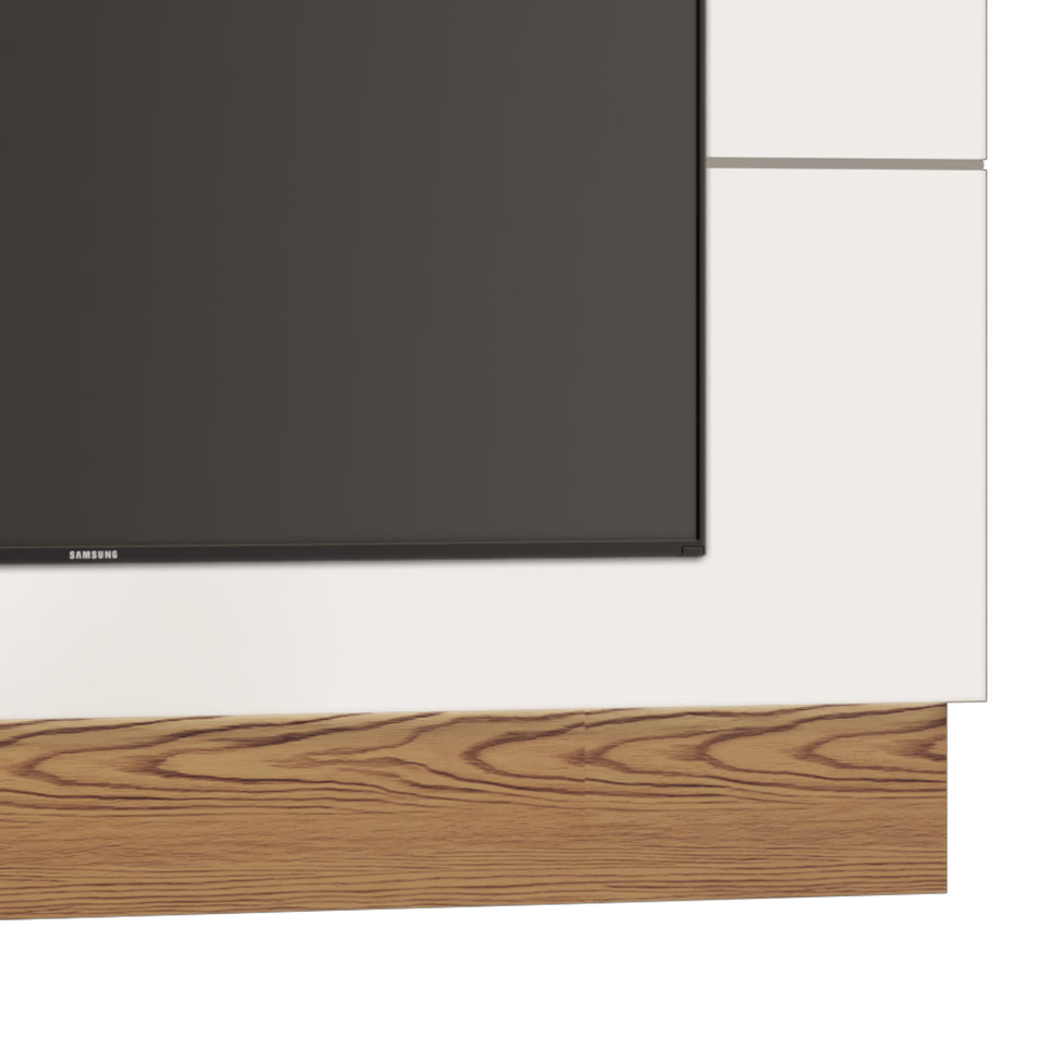Painel Para TV 60 Polegadas Classic II Off White com Freijó Touch