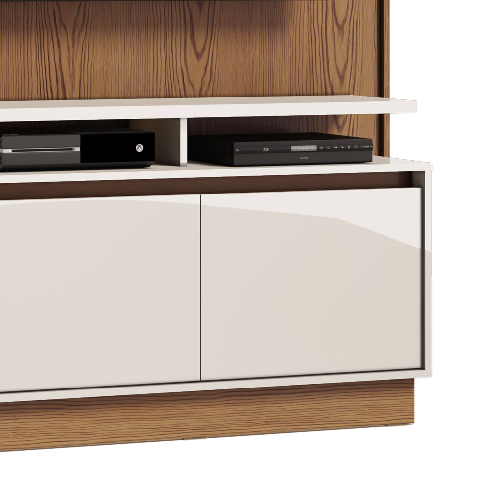 Painel para TV 40 Polegadas Fit Freijó com Off White 122 cm