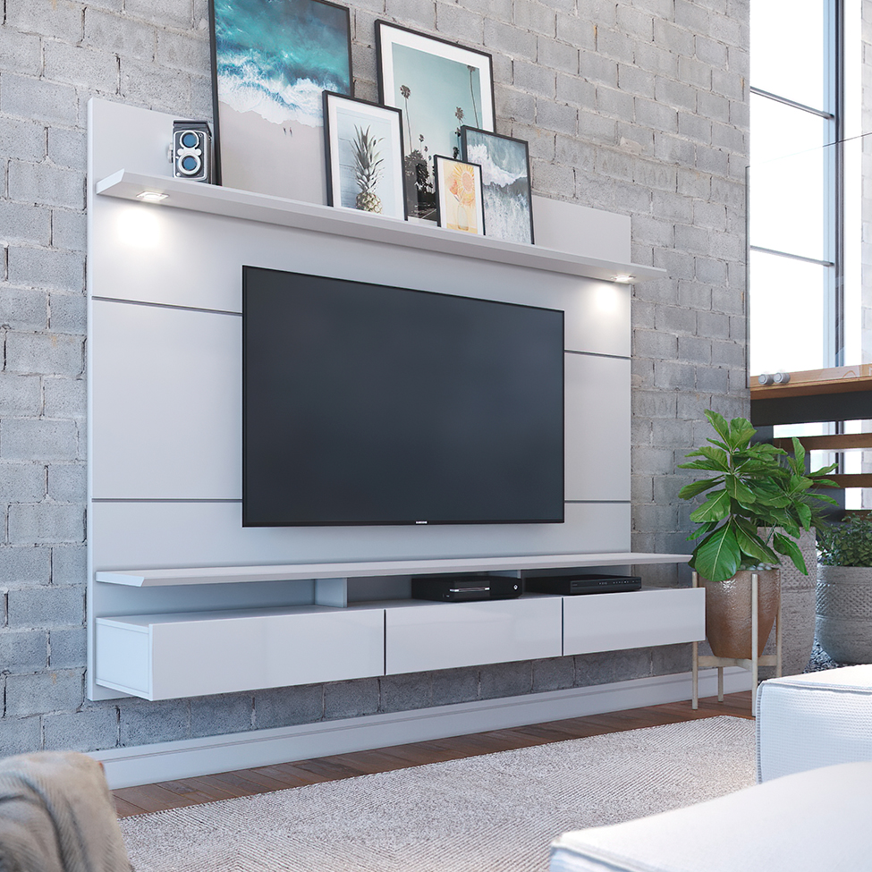 Painel para TV 60 Polegadas Decore Led I 3 GV Branco Acetinado