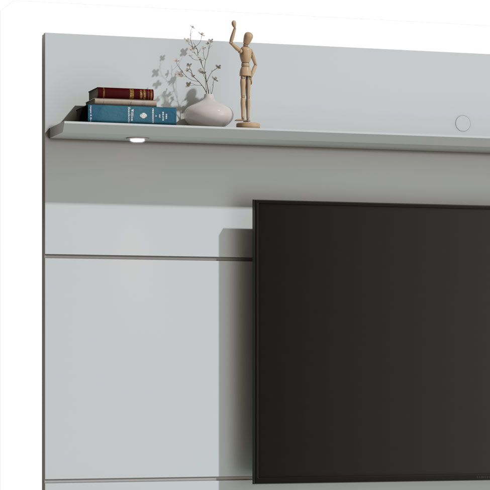 Painel para TV 60 Polegadas Decore Led I 3 GV Branco Acetinado