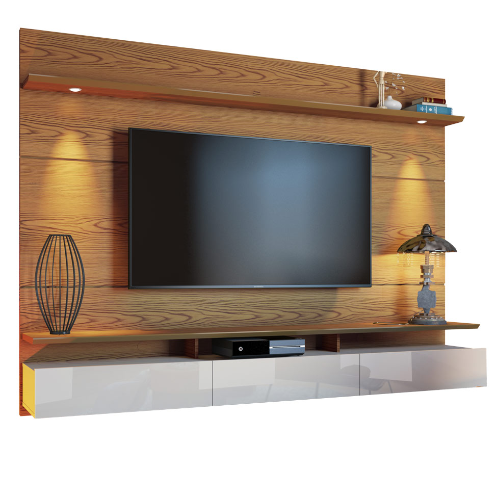 Painel para TV 60 Polegadas Decore Led II 3 GV Freijó com Off White