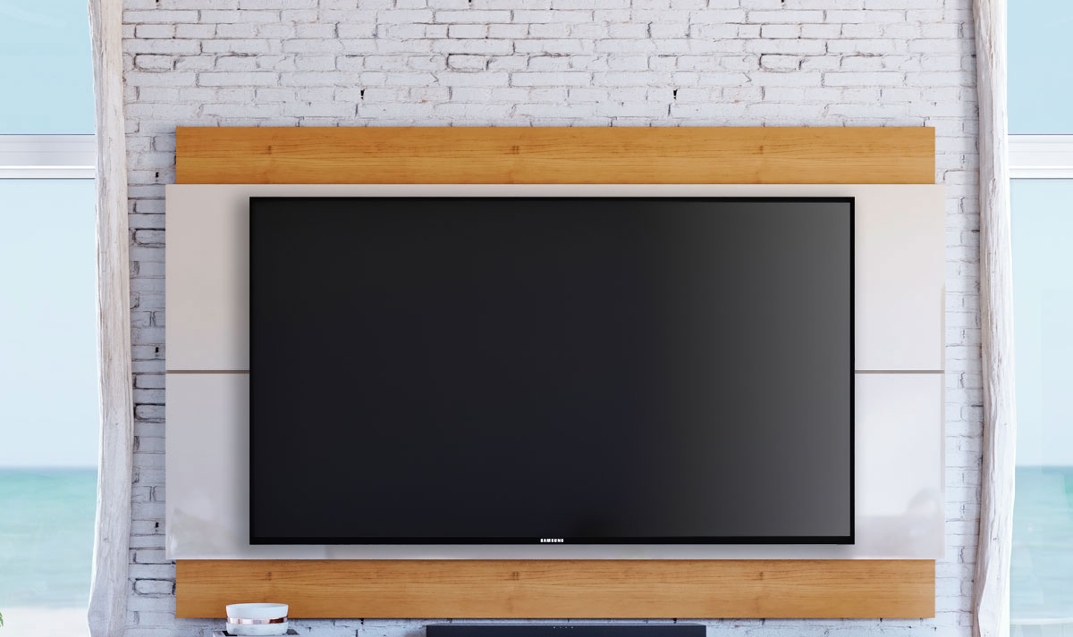 Painel para TV Classic 1.4 Off White com Nature - Imcal Móveis