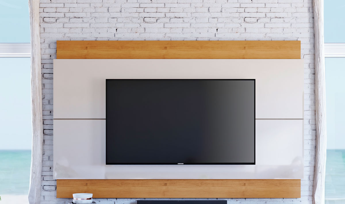 Painel para TV Classic 1.8 Off White com Nature - Imcal Móveis