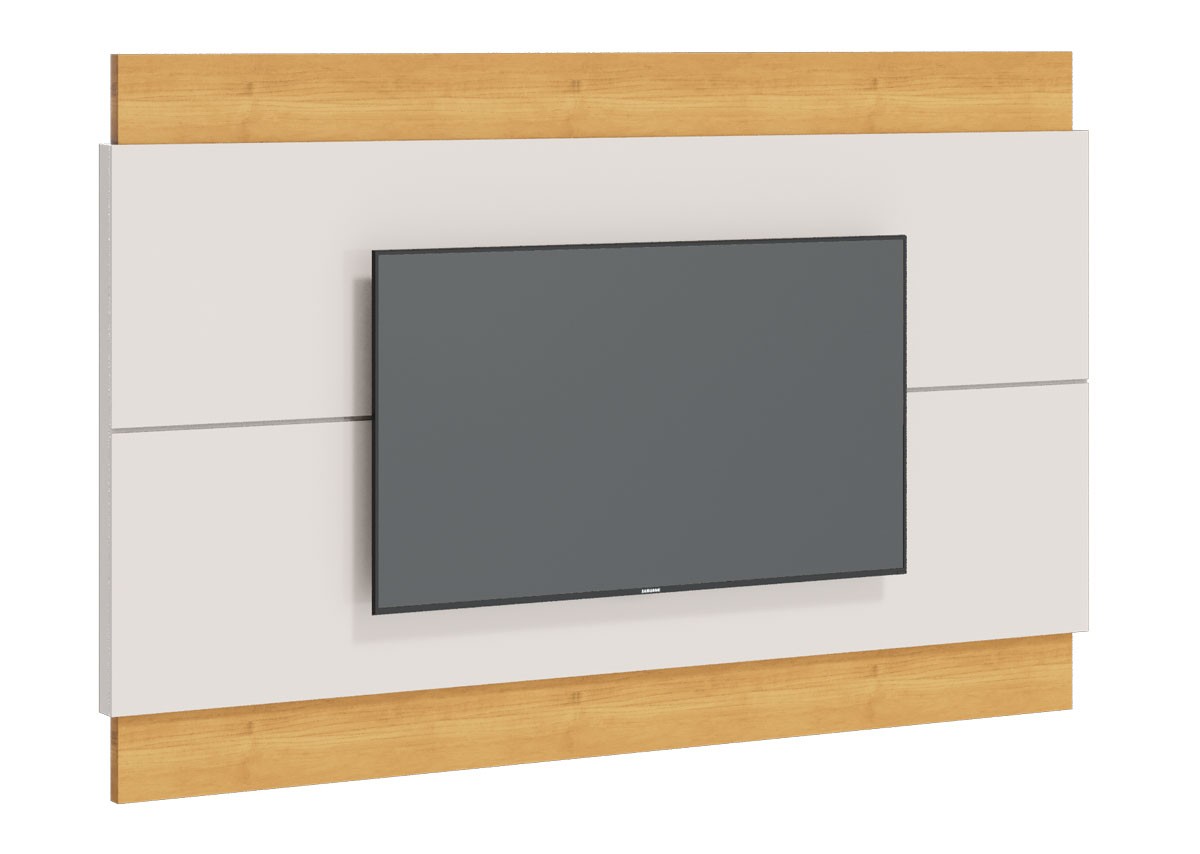 Painel para TV Classic 1.8 Off White com Nature - Imcal Móveis