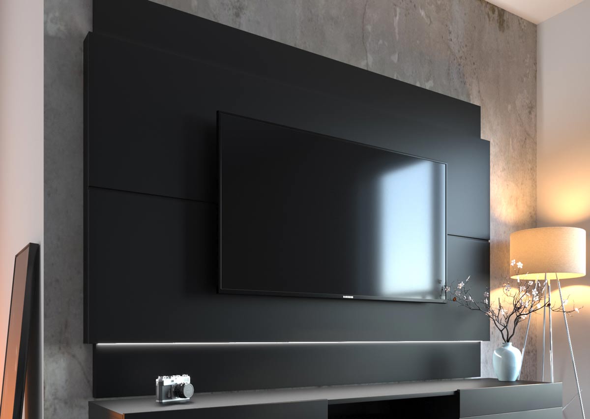Painel para TV Classic 1.8 Preto - Imcal Móveis