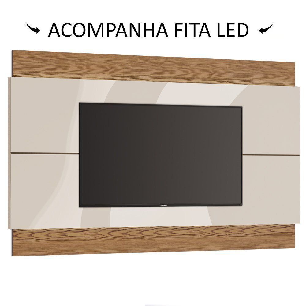 Painel para TV Classic 218cm Off White/ Freijó - Imcal 