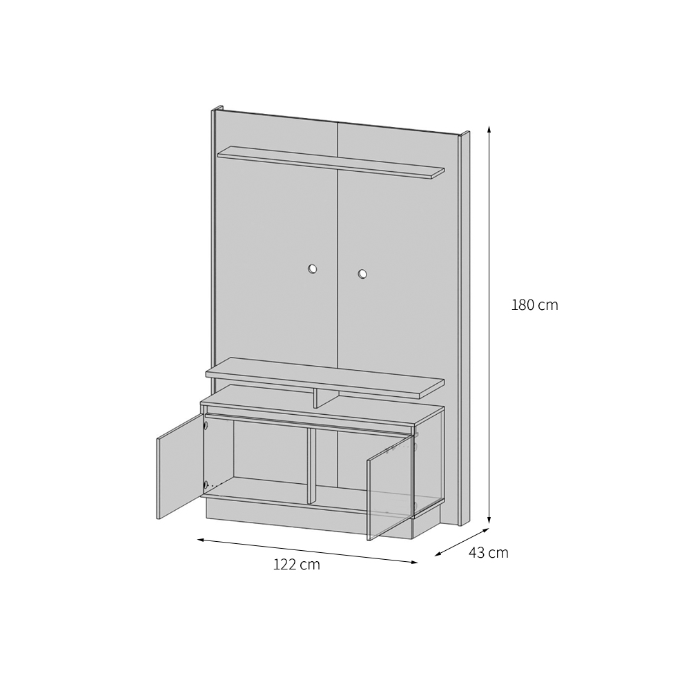 Painel para TV até 50 Polegadas Fit Nature e Off White