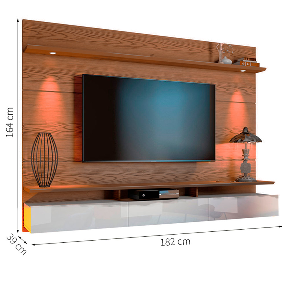 Painel para TV até 60 Polegadas Decore Led IV 3 GV Freijó e Off White