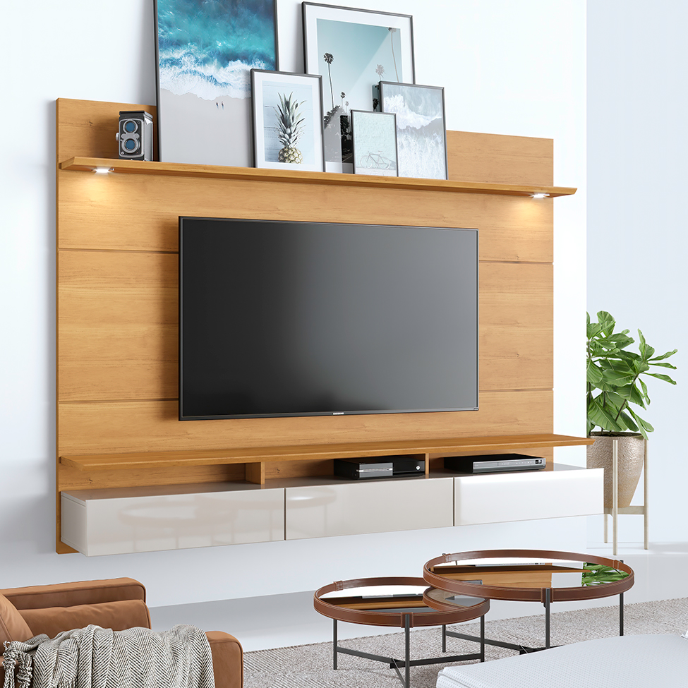 Painel para TV até 60 Polegadas Decore Nature e Off White 182 cm