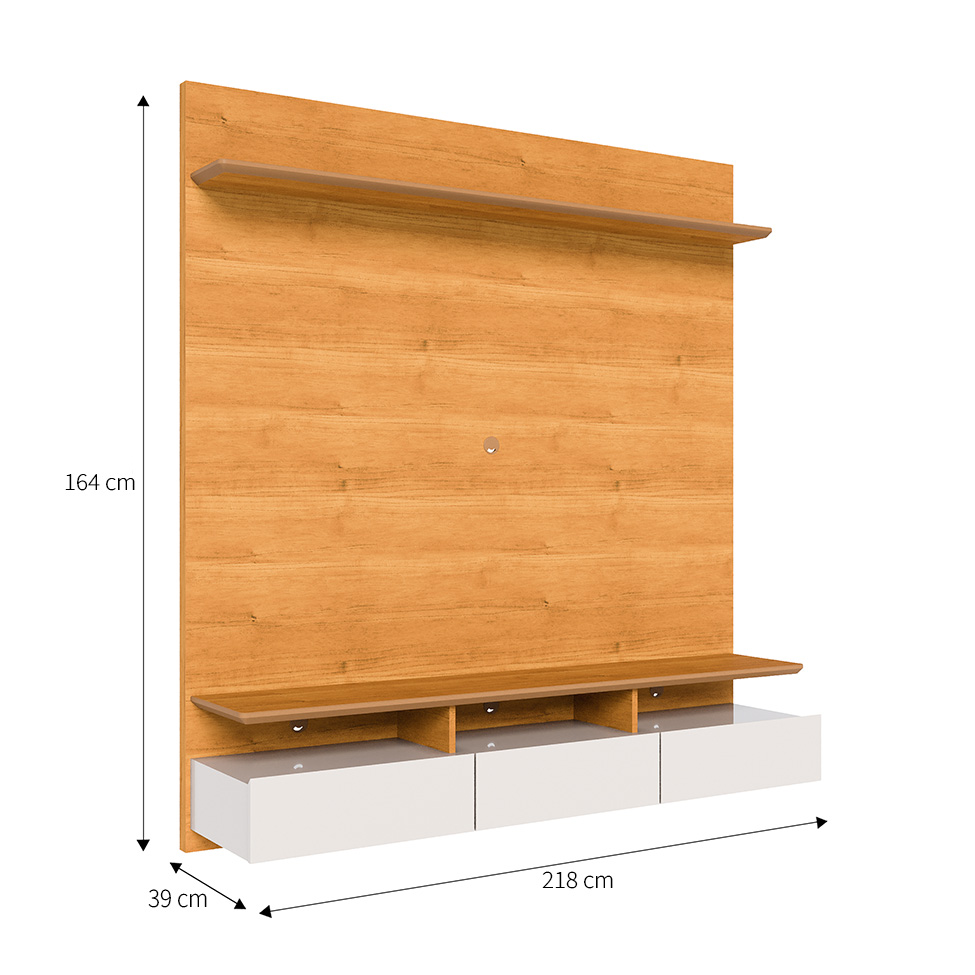 Painel para TV até 60 Polegadas Studio 3 Gavetas Nature e Off White