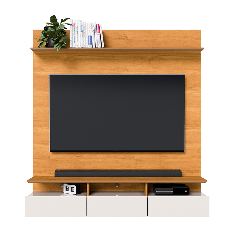 Painel para TV até 60 Polegadas Studio 3 Gavetas Nature e Off White