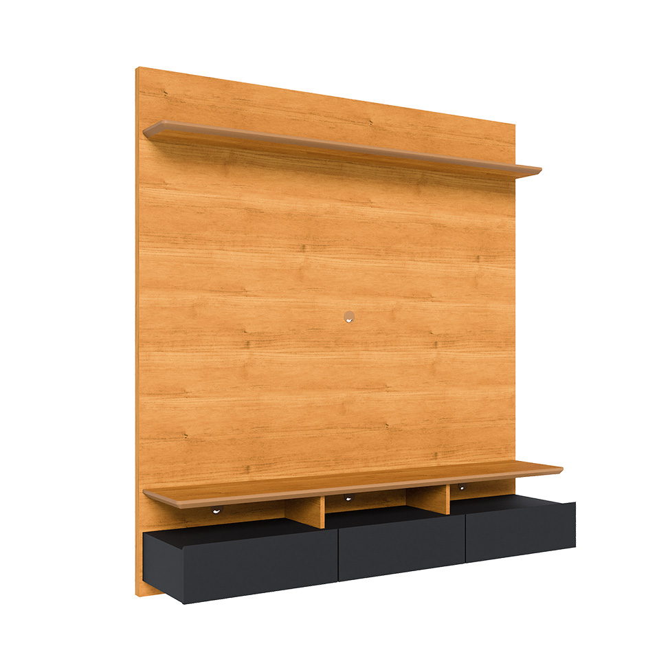 Painel para TV até 60 Polegadas Studio 3 Gavetas Nature e Preto